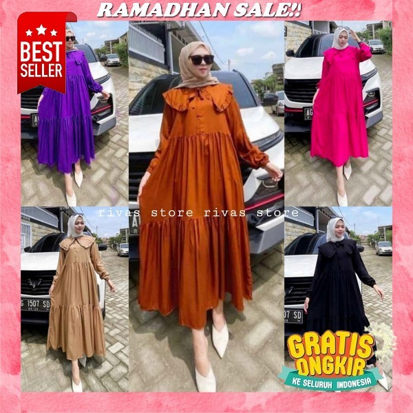 Gratis Ongkir / Moza Maxy Ceruty Babydoll Premium / Gamis Busui Wanita Terbaru 2023 / Gamis Kondanga