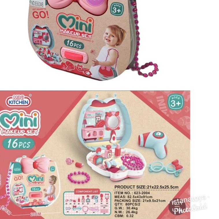 ❋ COM Mainan Tas Koper Mini Make Up Set 16pcs  ♥