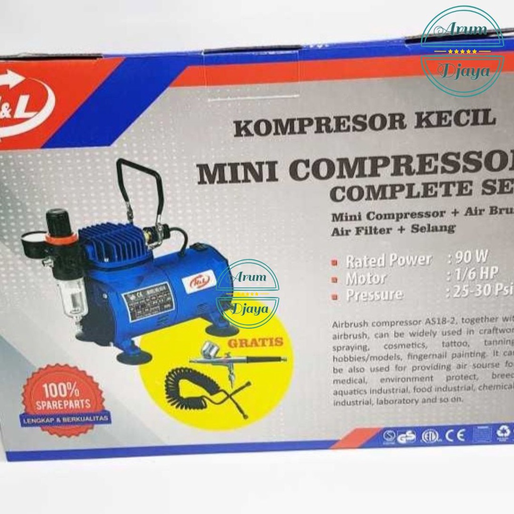 H&amp;L Kompresor Mini Set Air Brush - Mini Compressor Set with Pen Air Brush