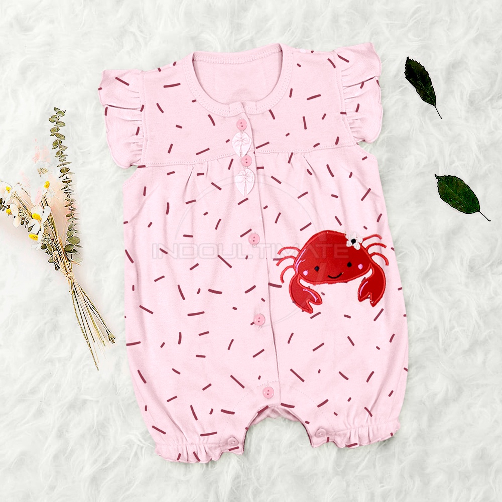 BABY LEON Jumper Bayi Perempuan GY-043 Baju Bayi Perempuan Jumpsuit Bayi Perempuan Baju Bayi Baru Lahir Jumper Kerut Anak Balita Baju Tidur Bayi Baju Harian Bayi Perlengkapan Bayi Baru Lahir Baju Anak Perempuan Playsuit Bayi