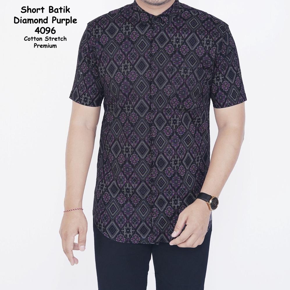 STOK TERBARU Kemeja Batik Jumbo Songket Pria Lengan Pendek Baju Batik Pria Formal Kantoran Big Size 