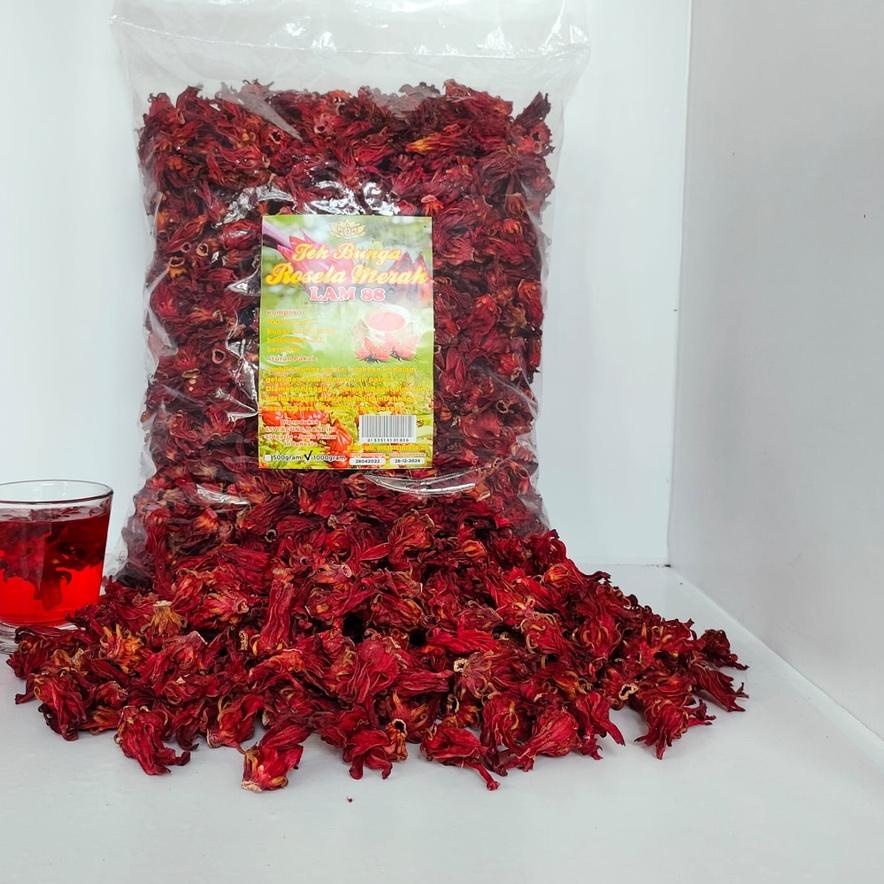

✩ rosella merah kering panen baru kuliatas super berat 1kg ◌