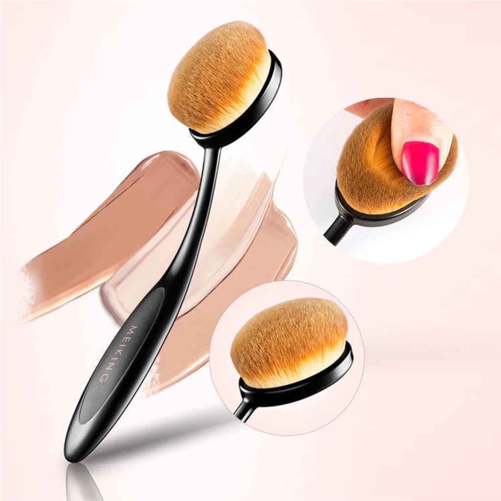 Brush Make Up Oval Gagang Kuas Make Up Foundation Liquid Bulu Halus