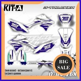 Decal sticker New Dtracker MOTIF GRAFIS PUTIH LIS BIRU TUA full body keren D-A4-268 1M4R23 suku cada