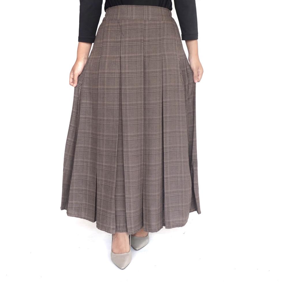 NEW STOCK rok panjang rempel depan belakang motif kotak / rok kotak kotak '