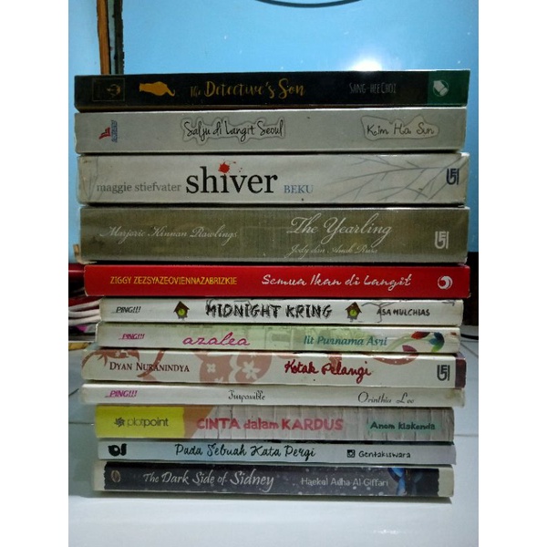 NOVEL PRELOVED SEMUA IKAN DI LANGIT, THE YEARLING, THE DETECTIVE SON, SHIVER, CINTA DALAM KARDUS, PA