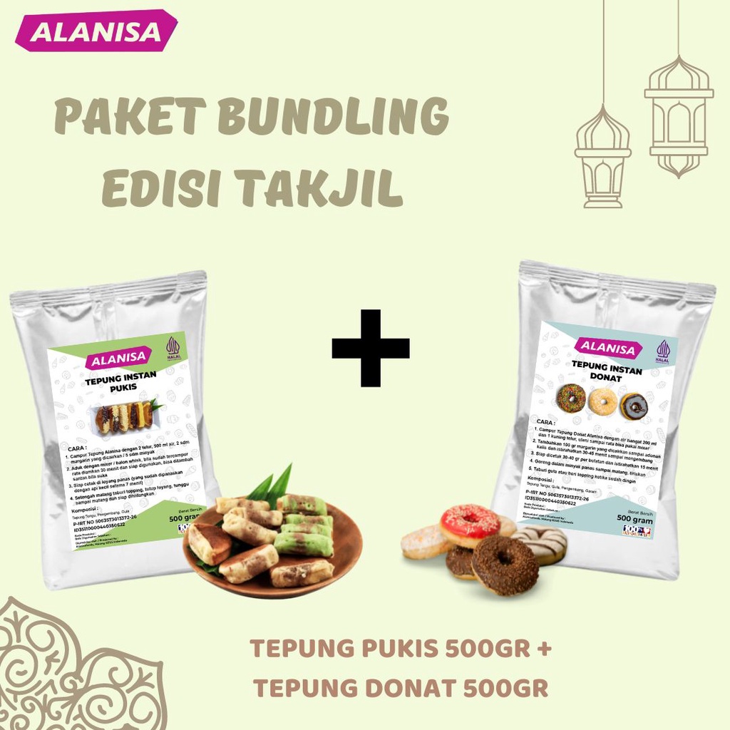 

BUNDLING EDISI TAKJIL ( TEPUNG PUKIS + TEPUNG DONAT 500GR )