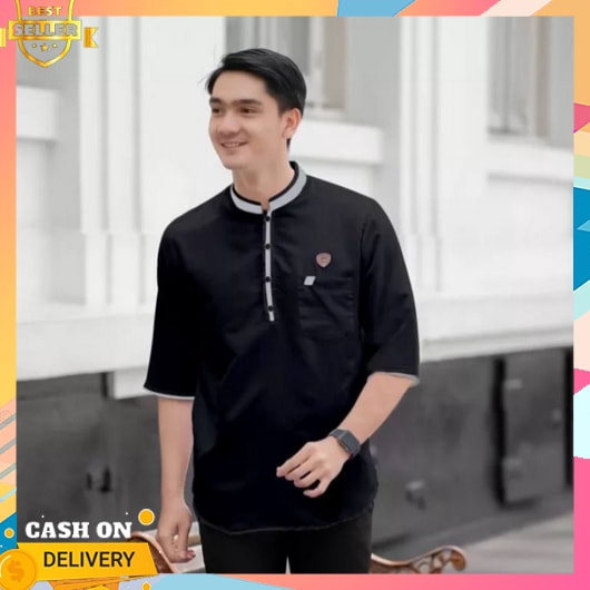 Baju Koko Pria Dewasa 2023 Lengan Pendek Panjang Terbaru Gamis Laki Korea Style Arab Turki Fashion A