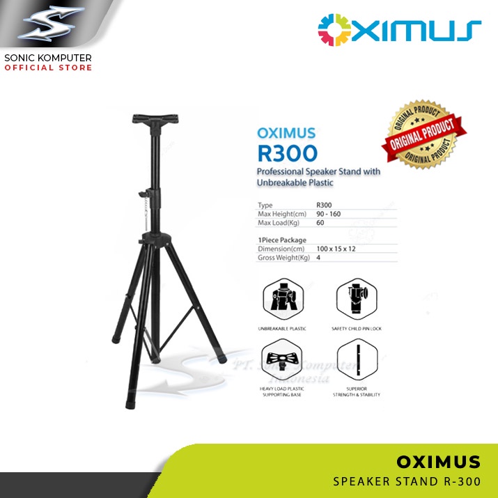 Stand Speaker Tripod Besi OXIMUS R300