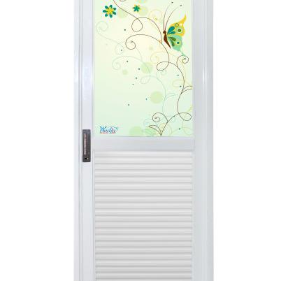 Pintu Kamar Mandi Anti Karat Wadja Galvalum Glass Door - Half White Emeraldmartt
