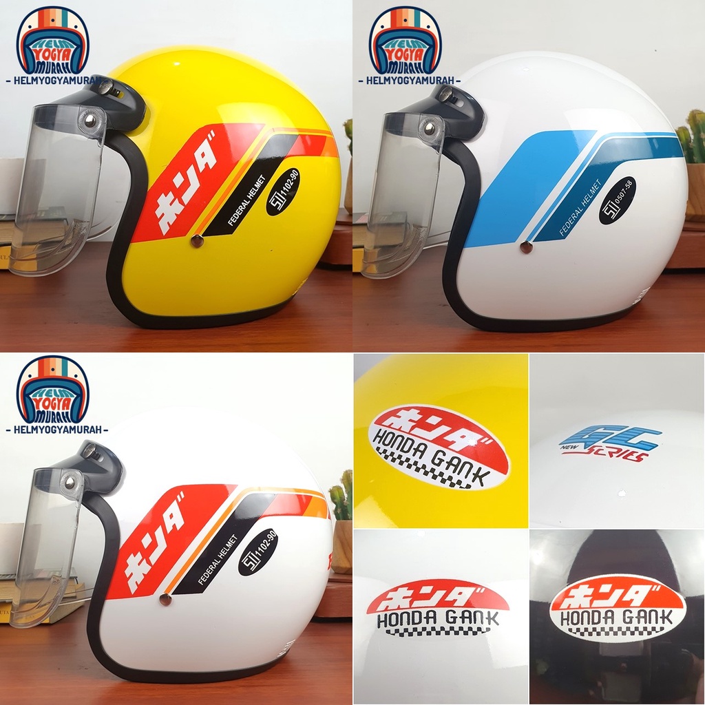 Helm Honda Gank Kaca Datar Original SNI