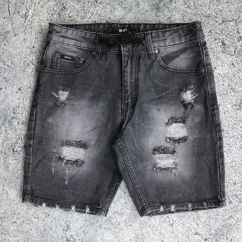 CELANA JEANS PENDEK PRIA MOTIF SOBEK ROBEK RIPPED TERBARU DAN TERLARIS