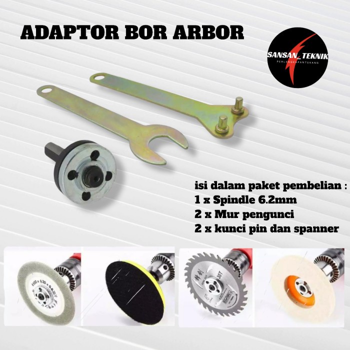 Adaptor Arbor Konektor Mesin Bor Jadi Gerinda Poles
