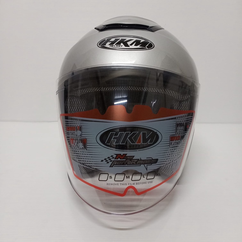 HELM KYOTO SOLID SILVER GLOSS HALF FACE SNI