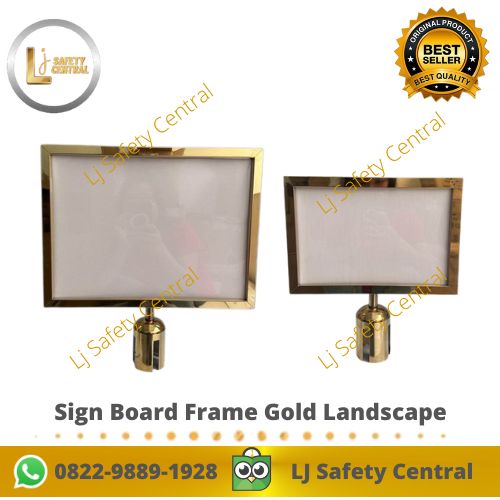 

Sign Board Frame Stainless Emas A3 & A4 Landscape Papan Tiang Antrian