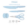 Pisau Dapur Set 4 in 1 dengan gunting - Kitchen Knife Set Blue - BABY BLUE BERGARANSI