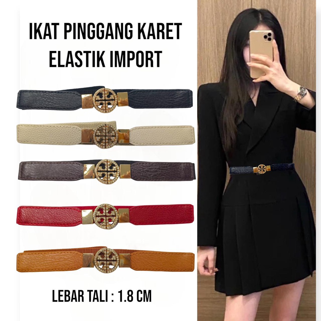 BELTSHOP TALI PINGGANG KARET WANITA IMPORT/IKAT PINGGANG WANITAWOMEN BELT KARET ELASTIS 02390-02394