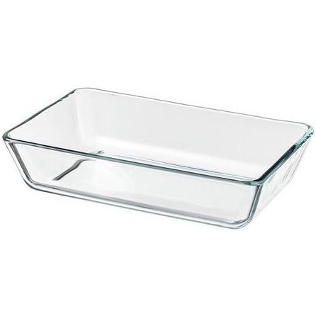 Piring Oven / Saji Kaca Bening 27x18 cm Microwave Besar Tebal Serving