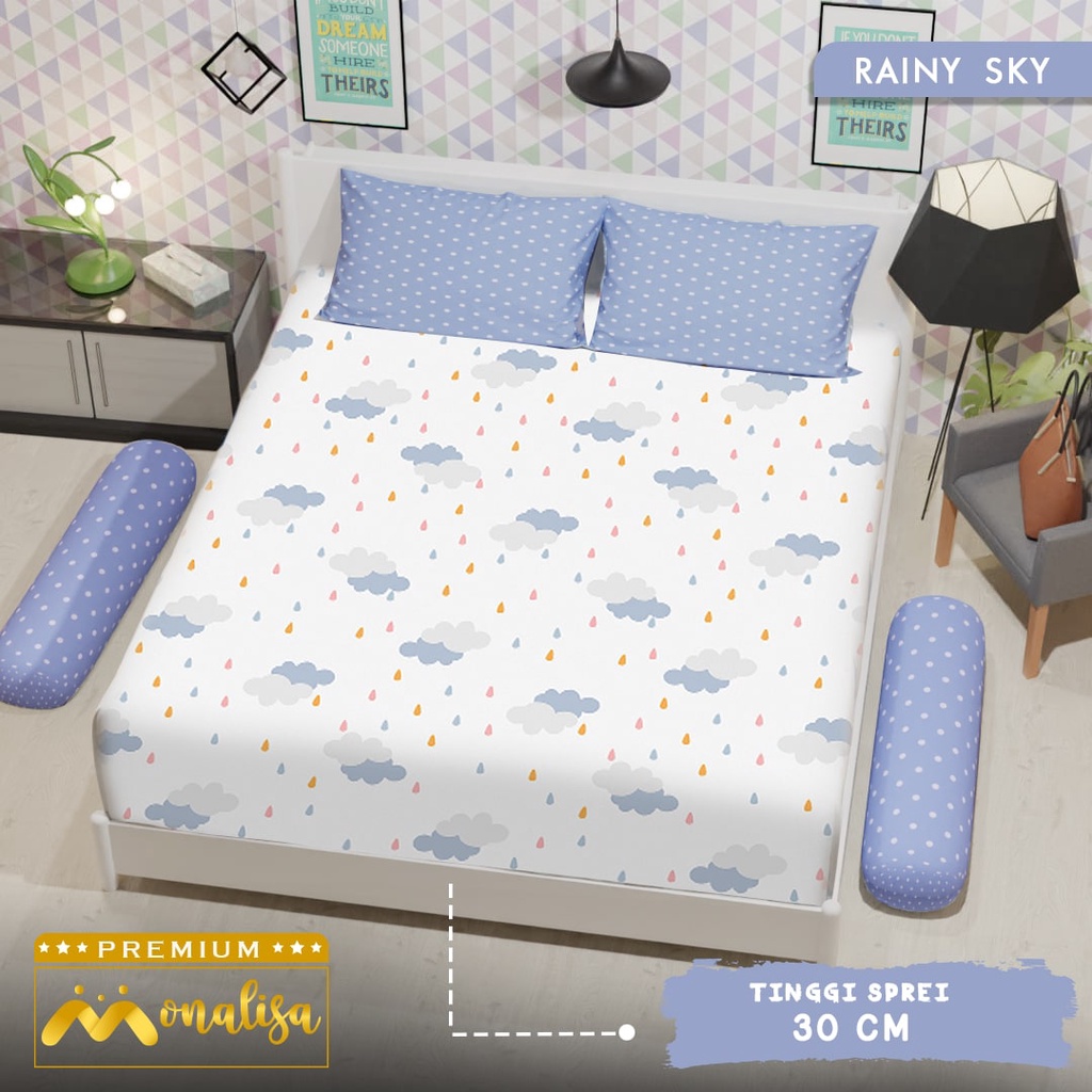 Monalisa Premium Sprei Uk 160/180 T 30 - Rainy Sky