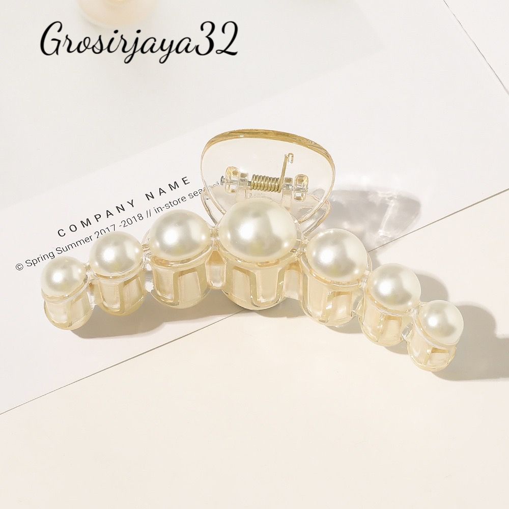 Jepit Rambut DELISA Salon Mutiara 10.5cm Impor Jedai Mutiara Korea Jumbo Korean Pearl Hair Claw Clips