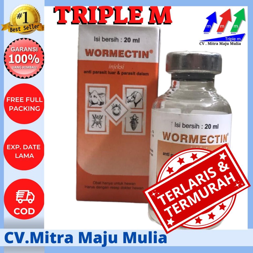 Wormectin 20 ml Obat Kutu Caplax Parasit Tungau Hewan Medion