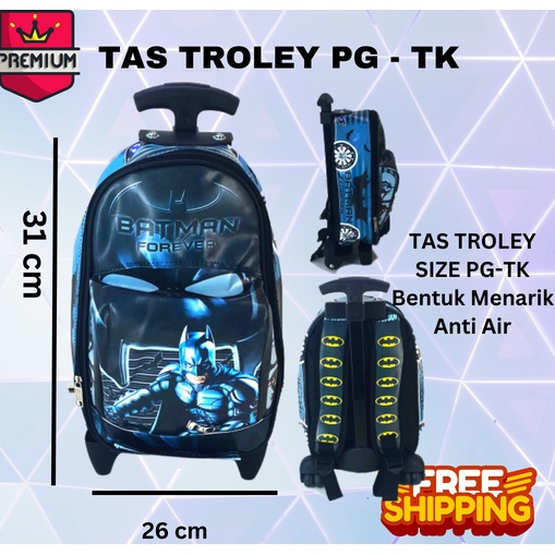 Tas Troley Sekolah TK Tas Bus karakter tas mobil bat man 3D On The Road Tas Mobil TROLI OTR BATMAN