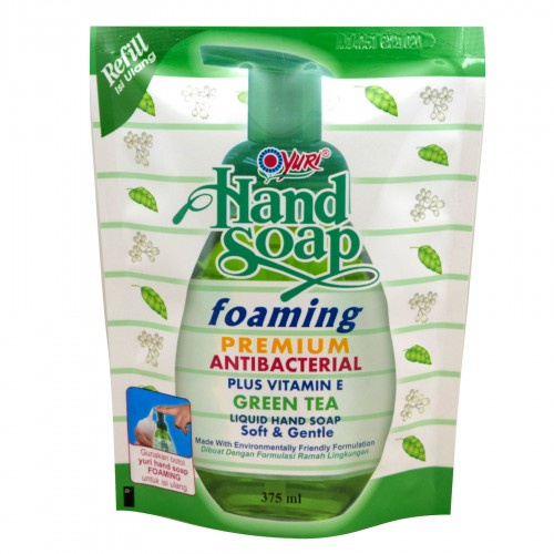 Yuri Hand Soap Foaming Antibacterial Refill 375ml - Sabun Cuci Tangan