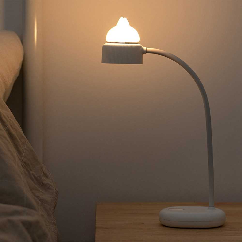 Lampu Meja Belajar LED Desk Lamp Model Telinga Kucing Warm White Desain Lucu Lampu Dekorasi Kamar Tidur