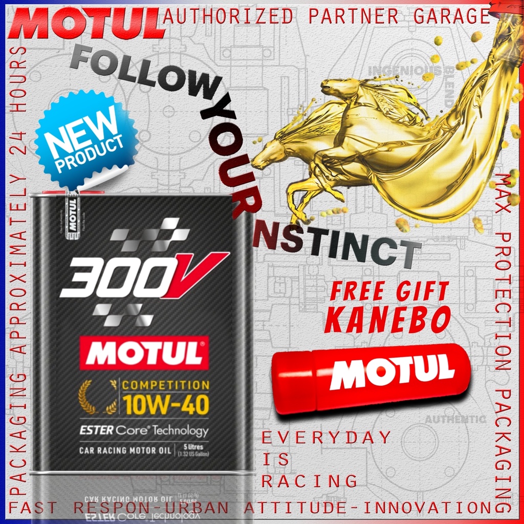 MOTUL 300V COMPETITION 10W40 2L OLI MOBIL RACING IMPORT KEMASAN KALENG