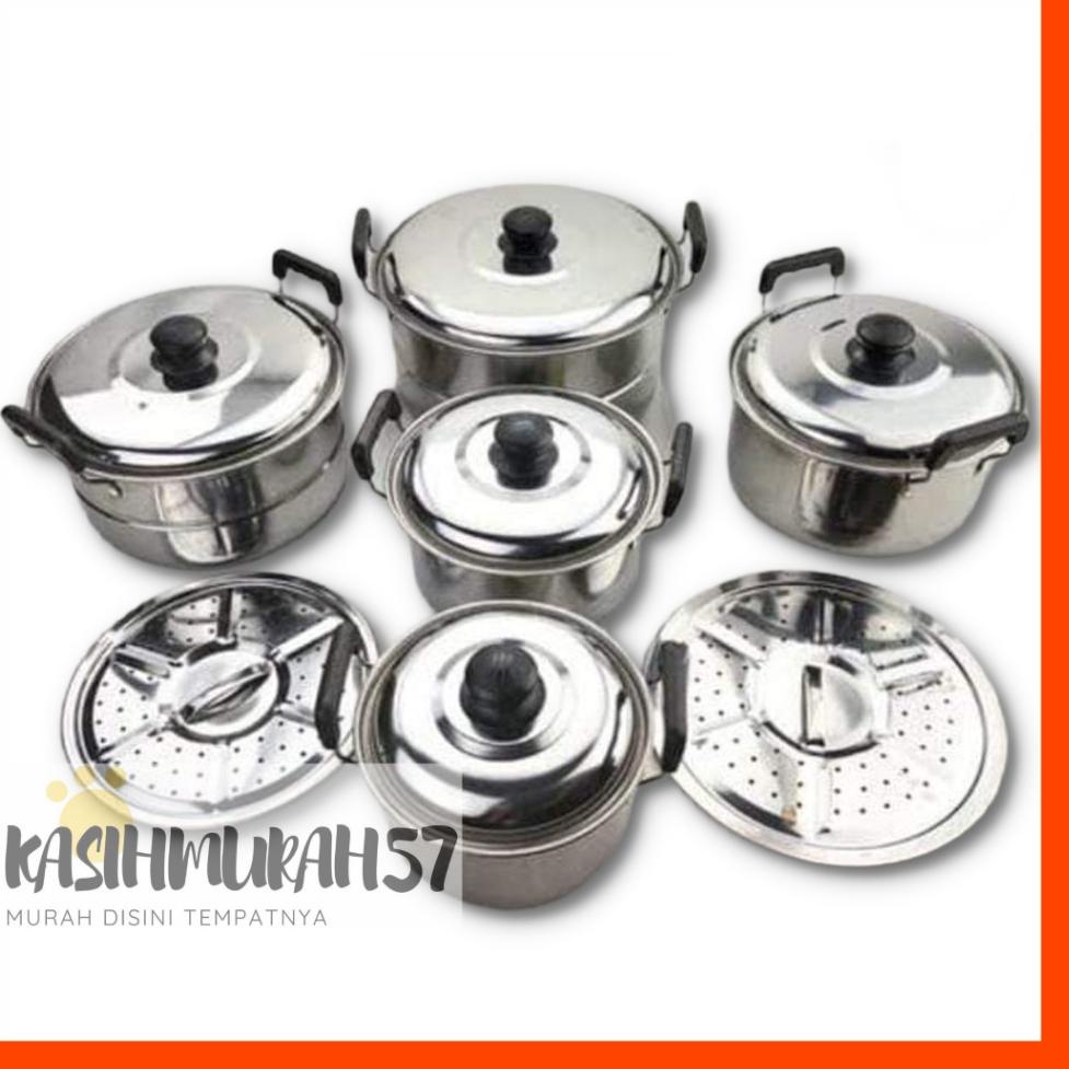 CHEKOUT PANCI SET TUTUP STAINLESS + STEAMER SUBRON