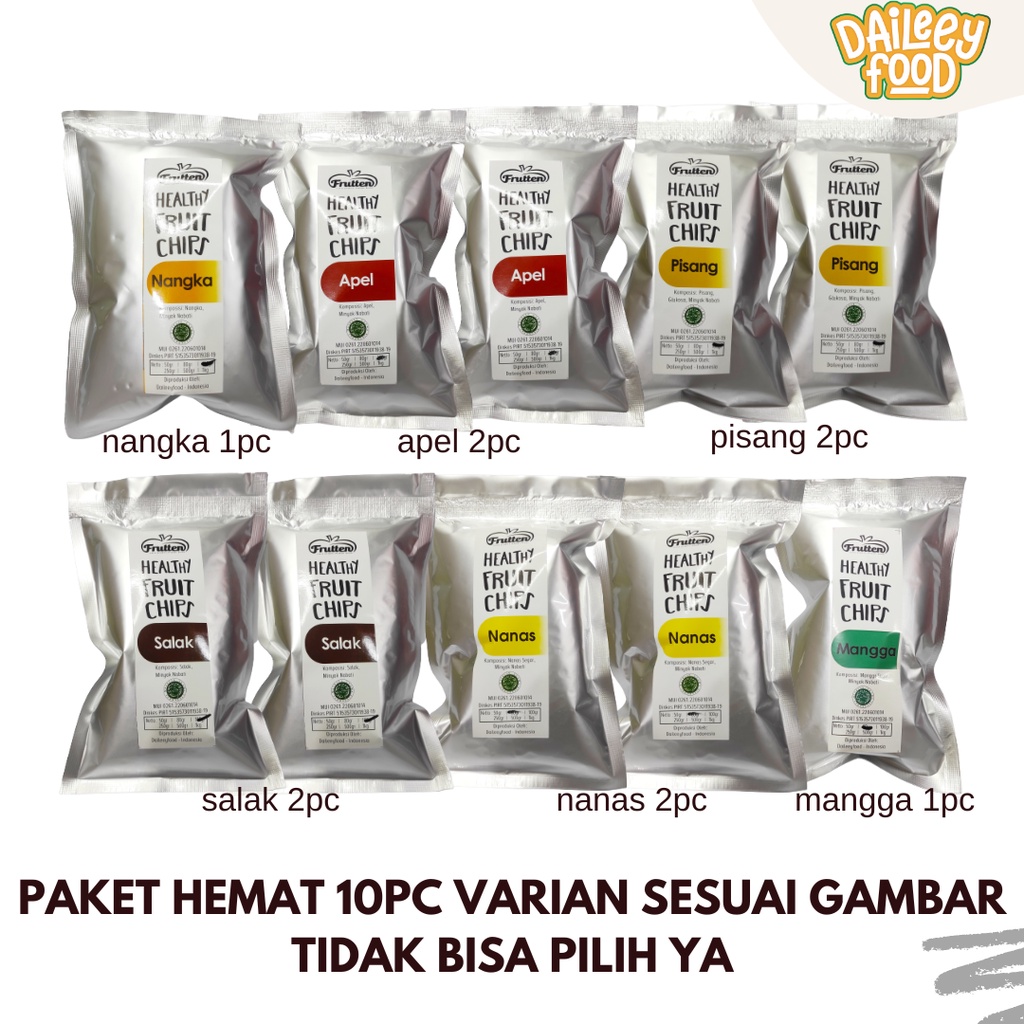 

PAKET HEMAT 10x100 Gram Kripik Keripik Nangka Apel Pisang Salak Mangga Rambutan Nanas - Frutten Oleh-Oleh Khas Malang