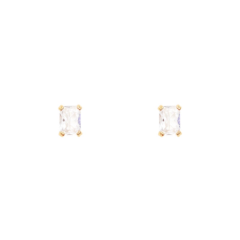 925 Perak Jarum Mewah Sederhana Zirkon Anting Baru Fashion Geometris Stud Earrings