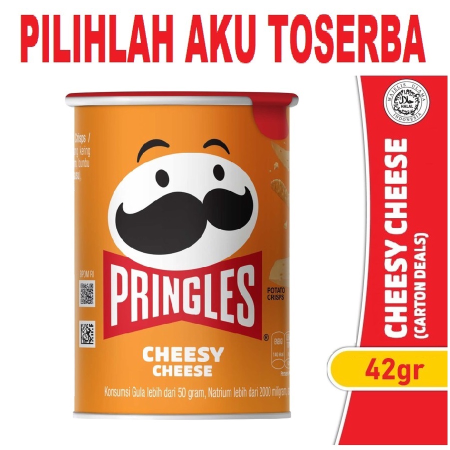 

Pringles Cheesy CHEESE ( KEJU ) Keripik Kentang 42 gr - (HARGA SATUAN)