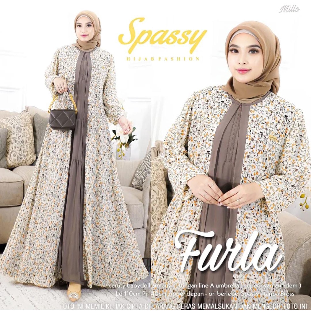 Gamis Furla Dress Full Ceruty || Realpict (COD Bayar Ditempat)