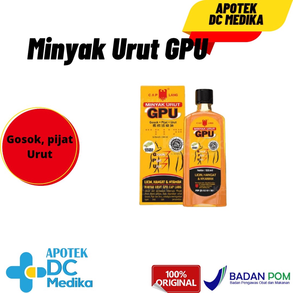 MINYAK GPU SEREH/GOSOK/URUT/PEGAL/NYERI