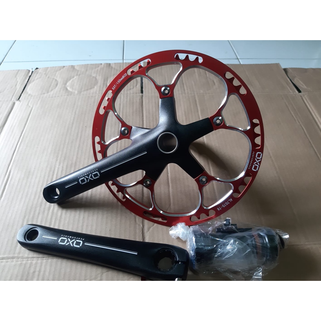 Crankset oxo 53T Hollowtech 2 - crank sepeda lipat, minitrek