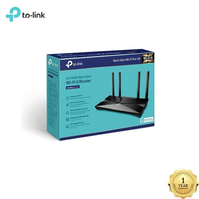 TP-LINK ARCHER AX10 AX1500 WIFI 6 WIRELESS ROUTER TPLINK AX 10 AX 1500