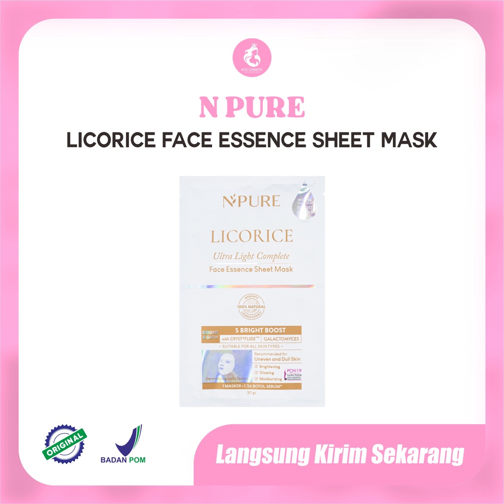 NPURE Licorice Ultra Light Complete Face Essence Sheet Mask