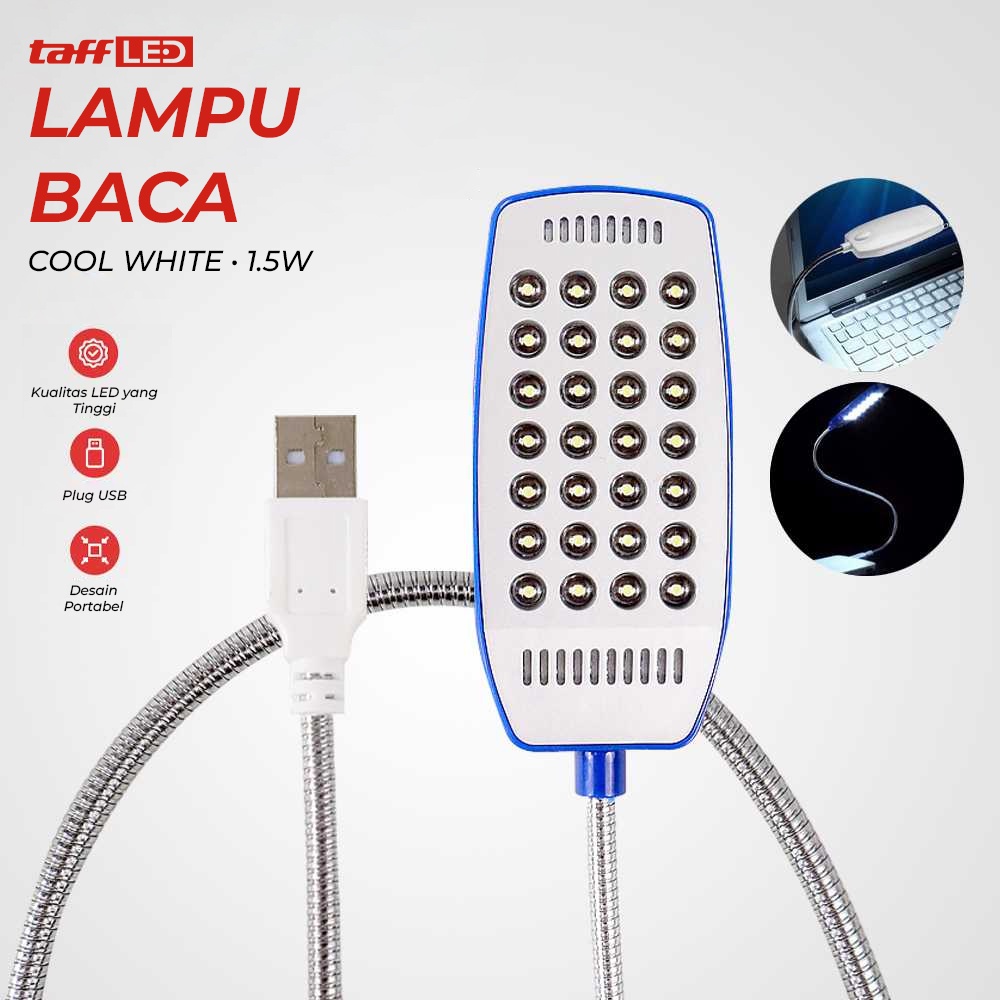 Goodland Lampu Baca Mini LED USB Cool White 1.5W with Switch 28 Led - Blue