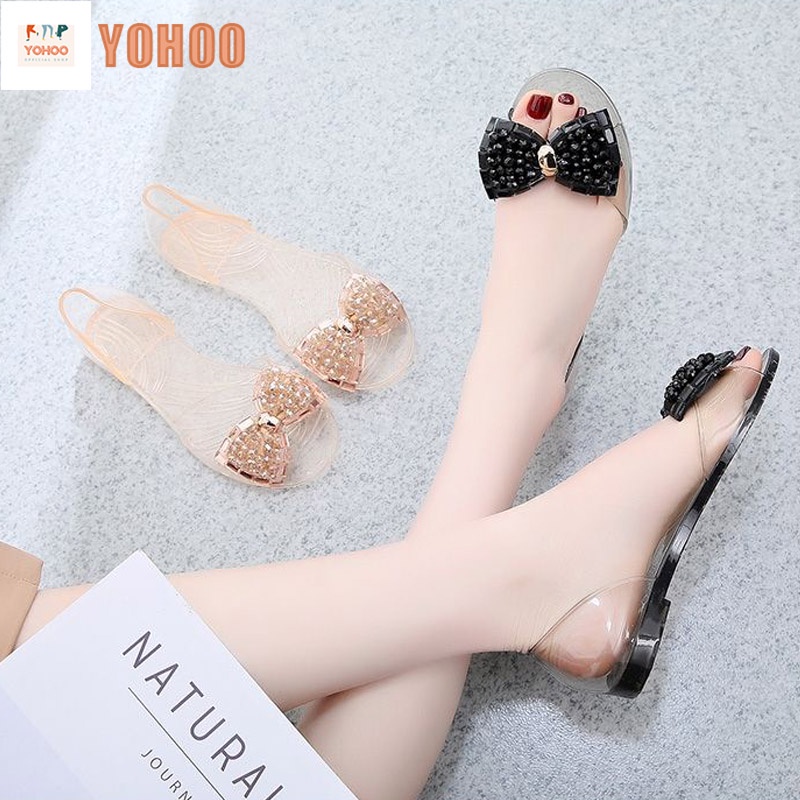 Sepatu Wanita Sendal Wanita Kekinian Flat Jelly Shoes Import Sepatu Jelly Sepatu kaca transparan