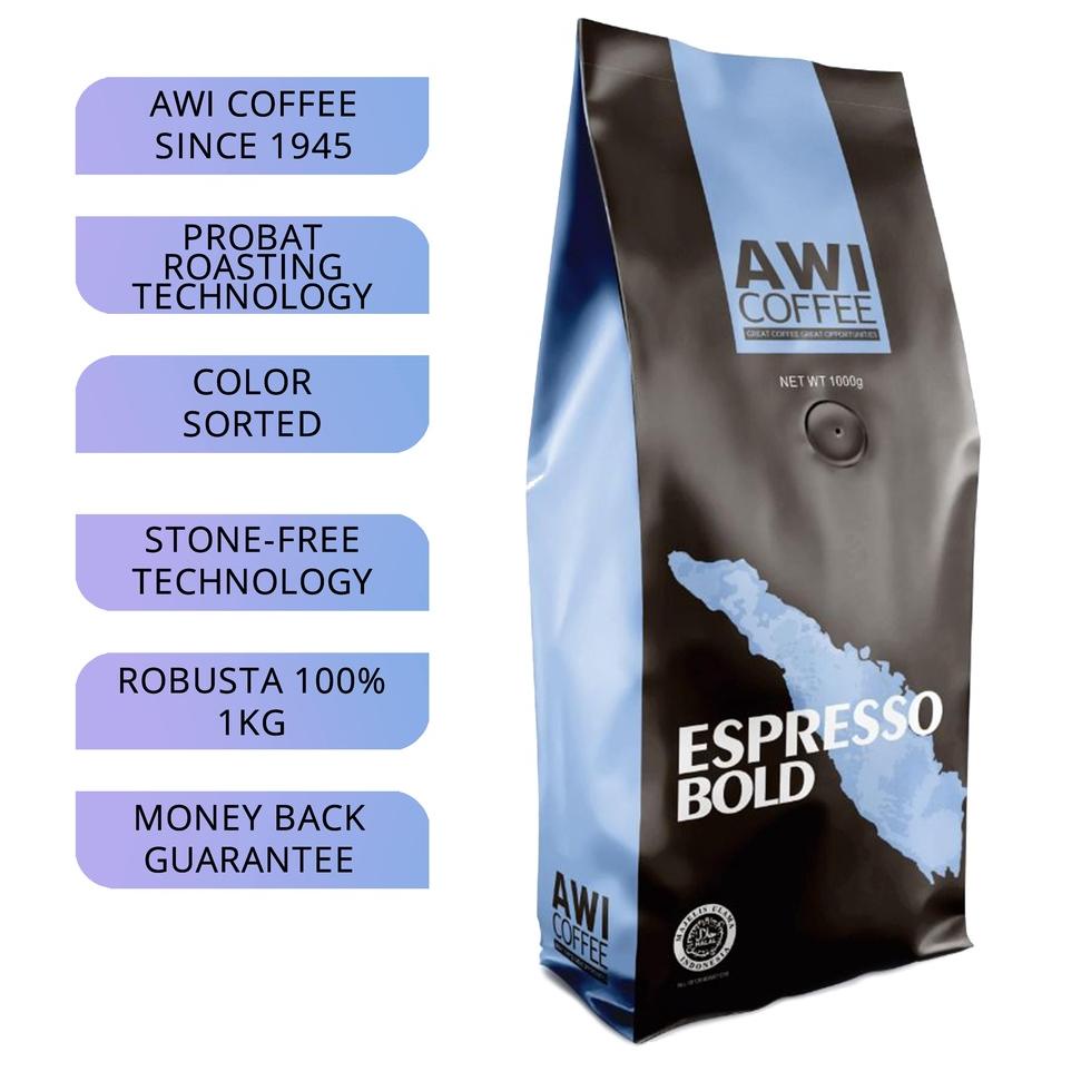 

9.9 BRANDS FESTIVAL Awi Kopi Espresso Bold Biji 1Kg | Roasted Coffee Beans | Robusta | Premium Grade 1