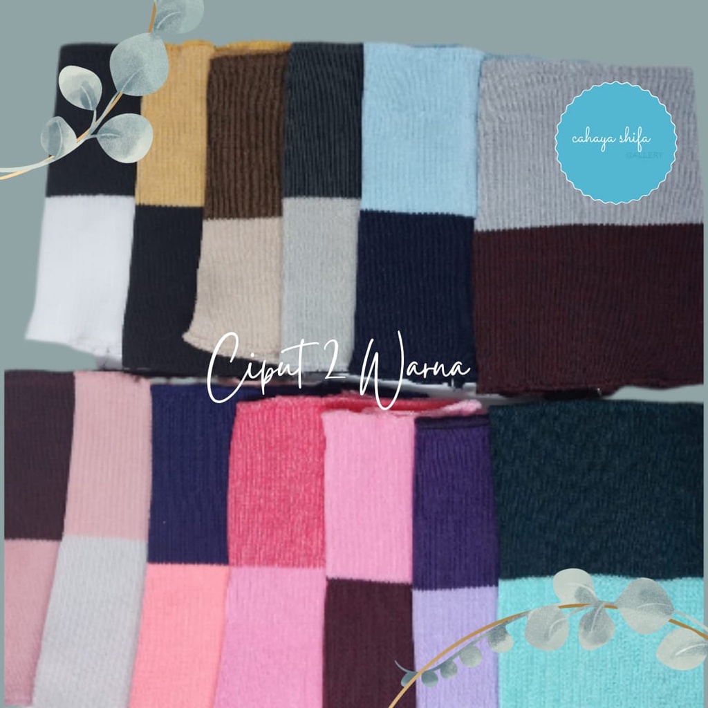 bandana ciput rajut two tone 2 warna murah (ciput keysa)