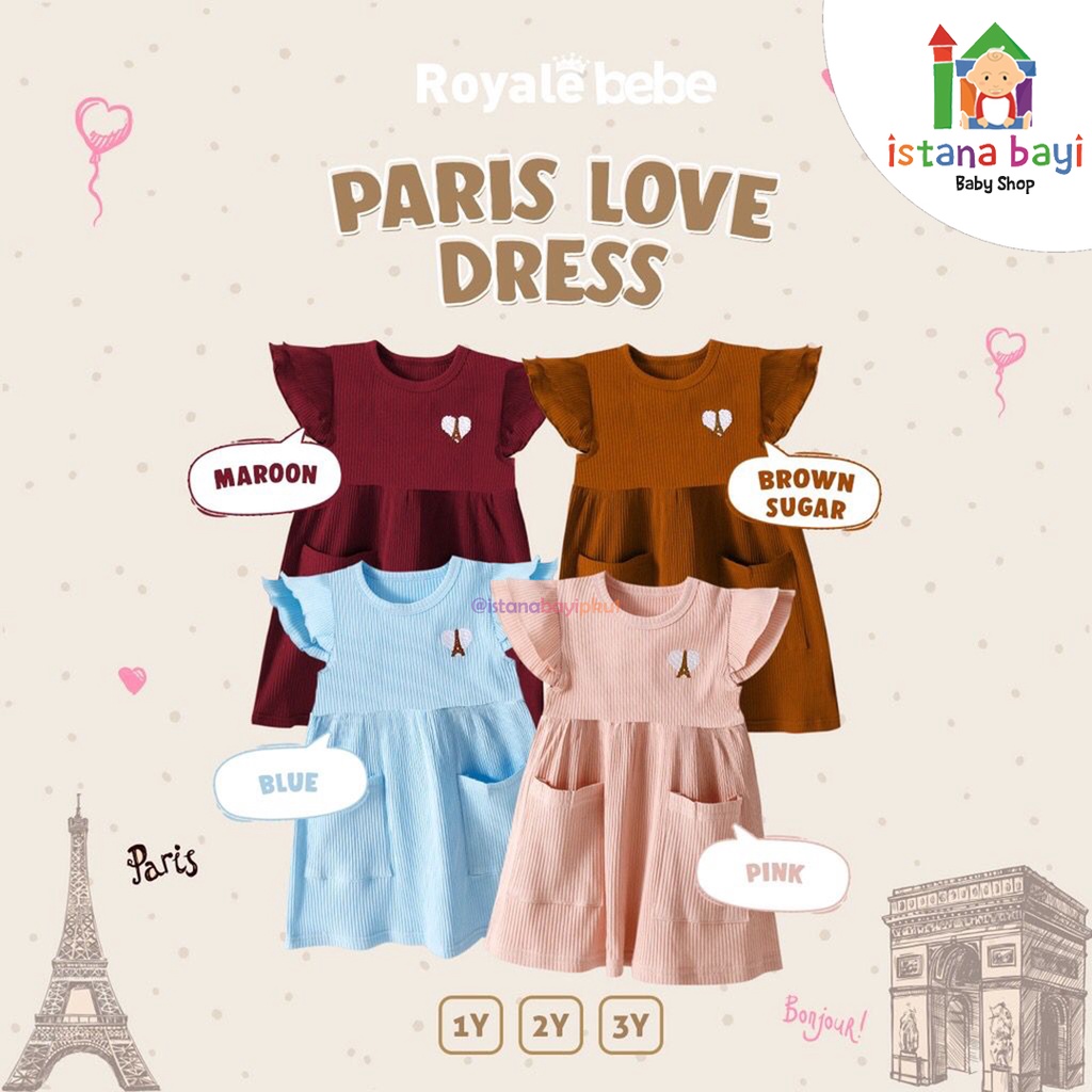 Royale Bebe Paris Love Dress - Dress Anak 1-3 Tahun