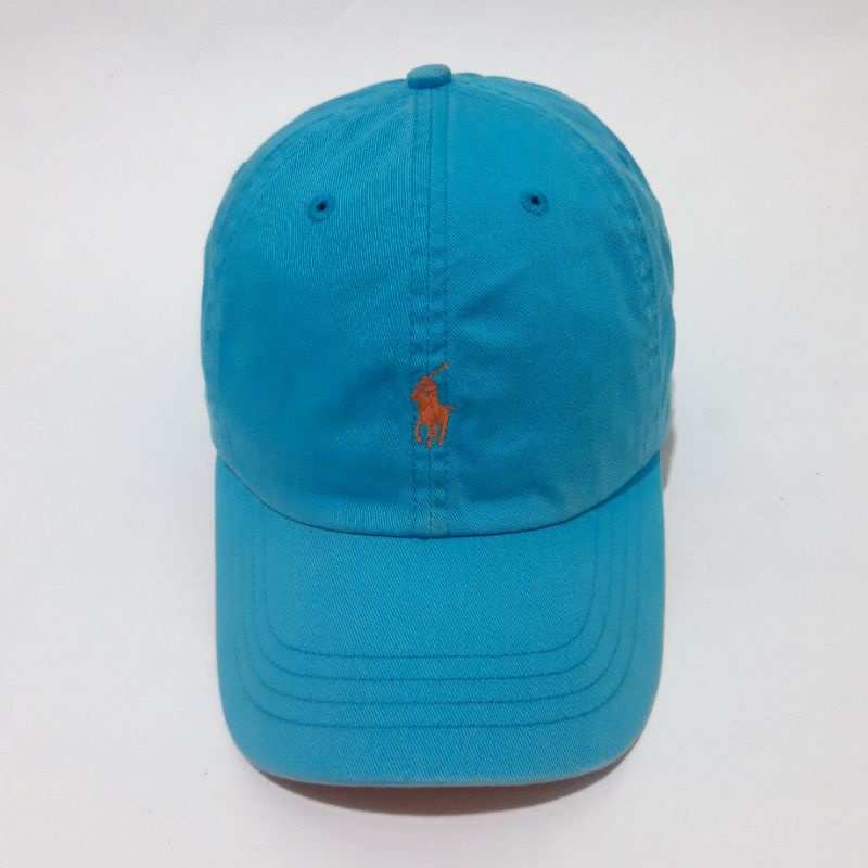 TOPI POLO RALPH LAUREN BIRU TOSCA OREN |  STRAP KULIT | TOPI CASUAL SIMPLE VINTAGE ORIGINAL