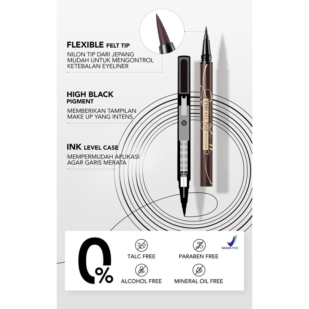 [BPOM][100%ORI&amp;READY]YOU Stay All Day Pen Eyeliner | Waterproof | Tahan Hingga 24 Jam | Kosmetik Mata HItam