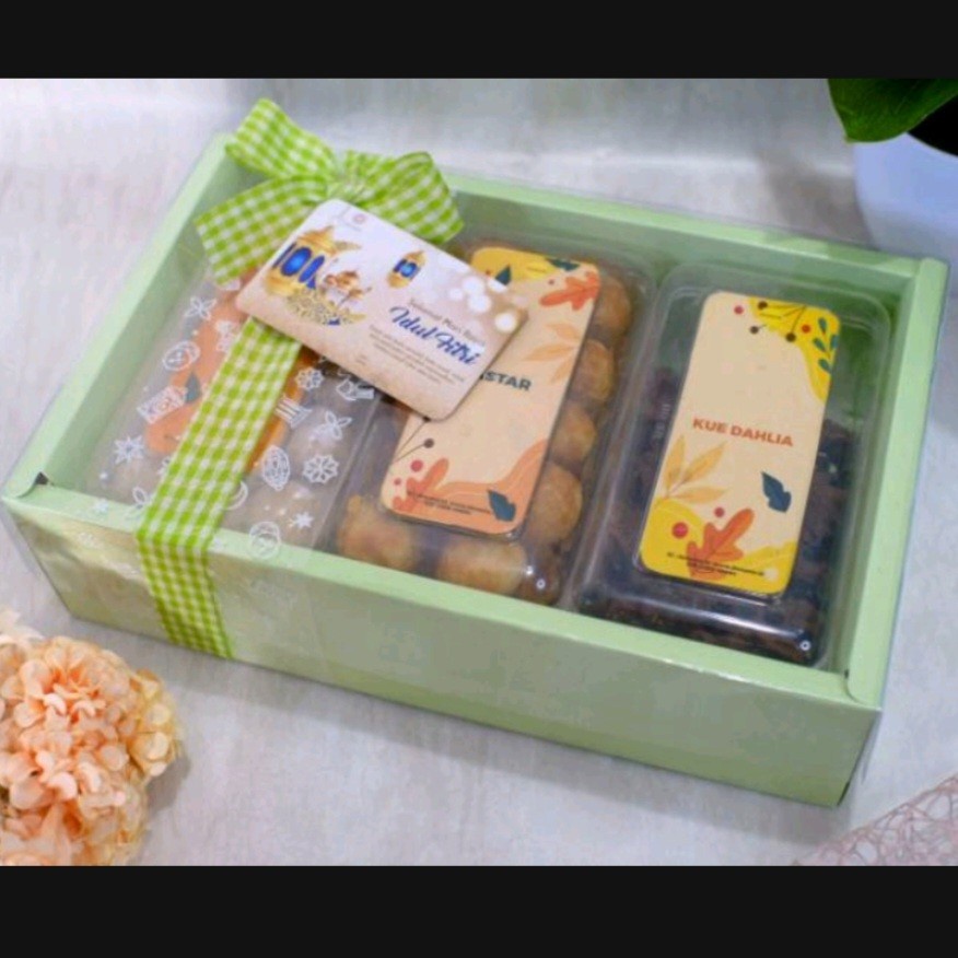 

Box Kue kering toples kotak Mika lebaran natal imlek tebal premium - Merah