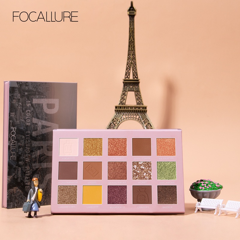 NIK - FOCALLURE Glitter eyeshadow palette Go travel eye shadow pigment powder FA100 BPOM ORIGINAL