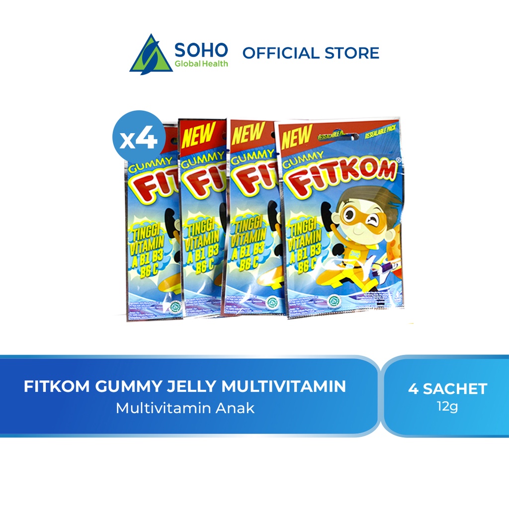 Fitkom Gummy Jelly Multivitamin Anak 4 Sachet @12gr
