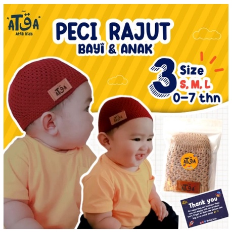 PECI RAJUT BAYI PREMIUM / PECI RAJUT ANAK /PECI ATQA/PECI ANAK/ PECI BAYI/KOPIAH ANAK/PECI ANAK LAKI-LAKI | FADHILAH SHOP BJB