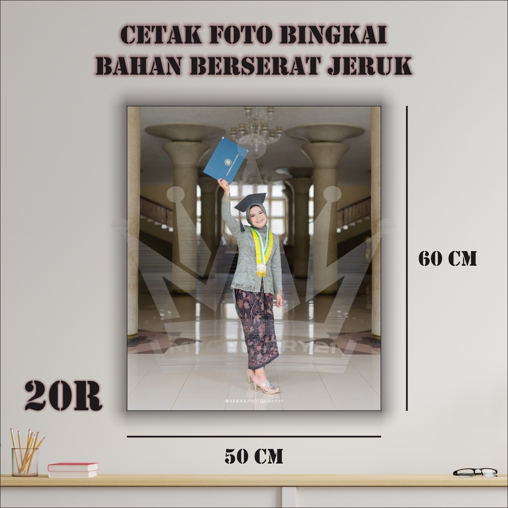 20R 50x60 CM | Cetak Foto Bingkai Ukuran Besar | Cuci Foto Plus Bingkai | Bahan Luster Tekstur Jeruk | Foto Wedding | Hiasan Dinding